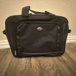 American Tourister Carry On Luggage Black Travel Bag‎ Duffle Canvas 16x12x4 EUC